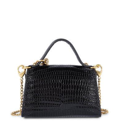 mini porte-monnaie - exotic lézard & croco cn #couleur_noir-lzard