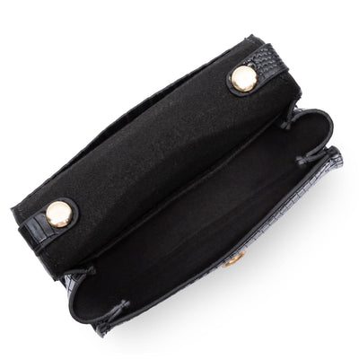 mini porte-monnaie - exotic lézard & croco cn #couleur_noir-lzard