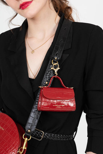 mini porte-monnaie - exotic lézard & croco cn #couleur_rouge