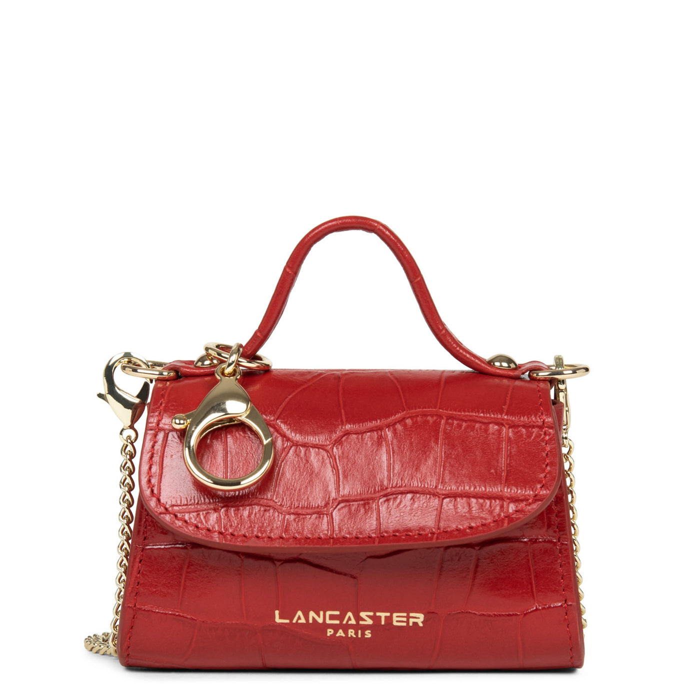mini porte-monnaie - exotic lézard & croco cn #couleur_rouge