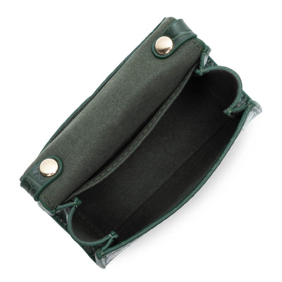 mini porte-monnaie - exotic lézard & croco cn #couleur_vert-fort