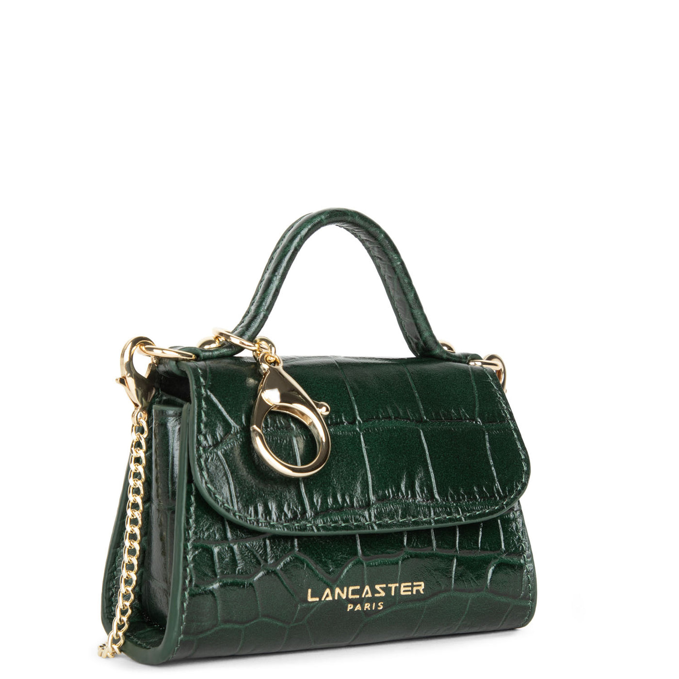 mini porte-monnaie - exotic lézard & croco cn #couleur_vert-pin