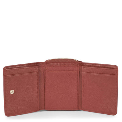 mini portefeuille dos à dos - dune #couleur_bois-rouge