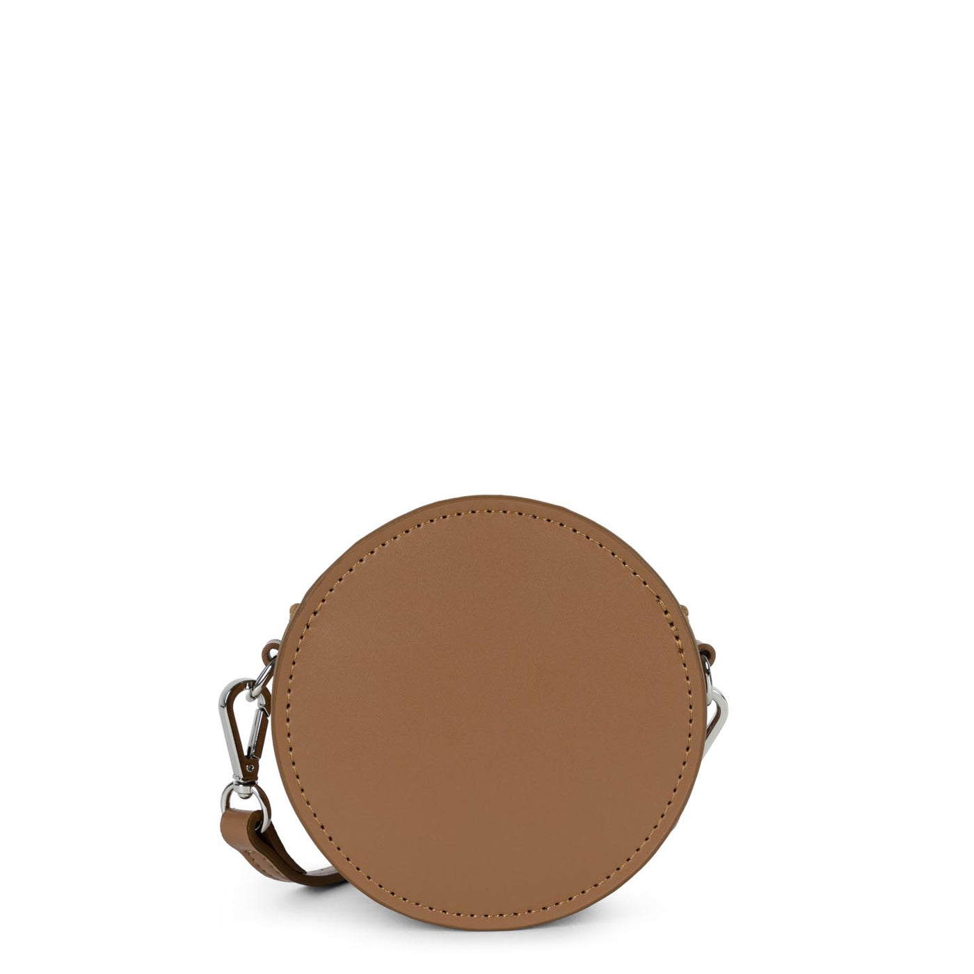 mini porte-monnaie rond - smooth lune #couleur_camel