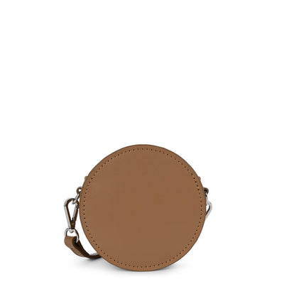 mini porte-monnaie rond - smooth lune #couleur_camel