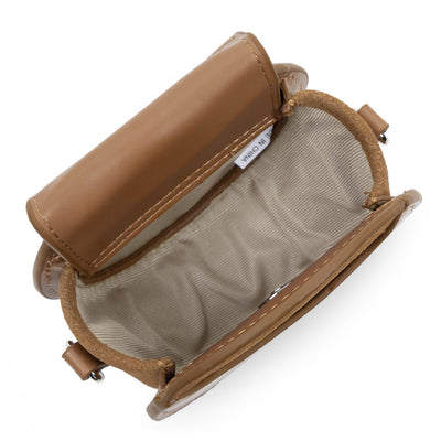 mini porte-monnaie rond - smooth lune #couleur_camel