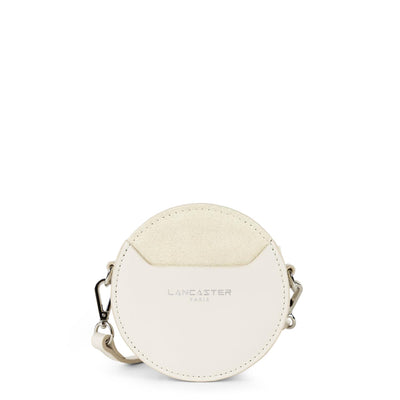 mini porte-monnaie rond - smooth lune #couleur_ecru