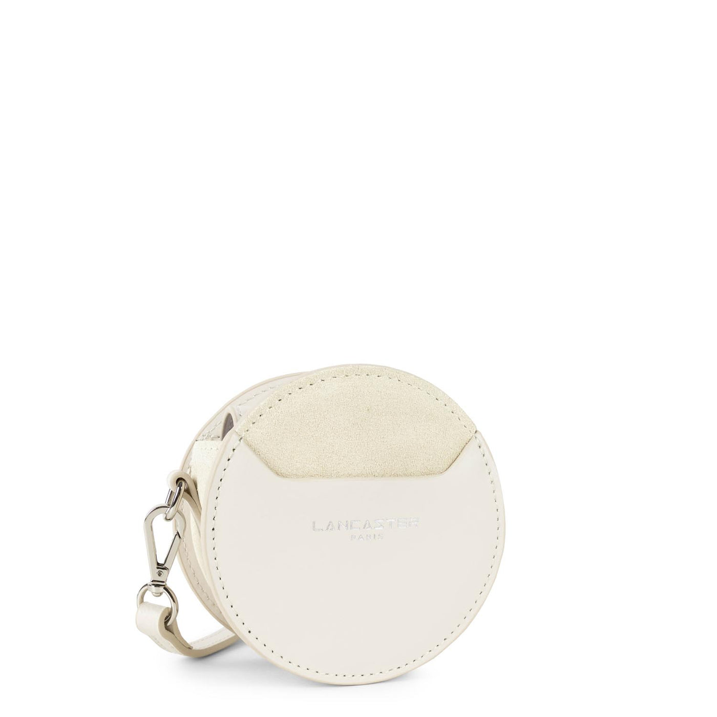 mini porte-monnaie rond - smooth lune #couleur_ecru