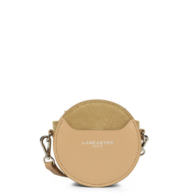 mini porte-monnaie rond - smooth lune #couleur_naturel