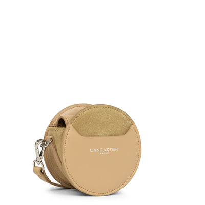mini porte-monnaie rond - smooth lune #couleur_naturel