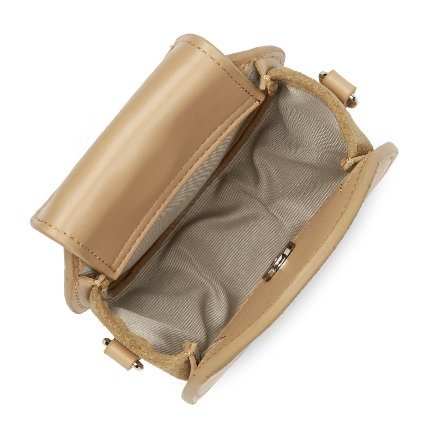 mini porte-monnaie rond - smooth lune #couleur_naturel