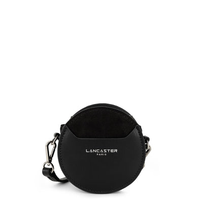 mini porte-monnaie rond - smooth lune #couleur_noir