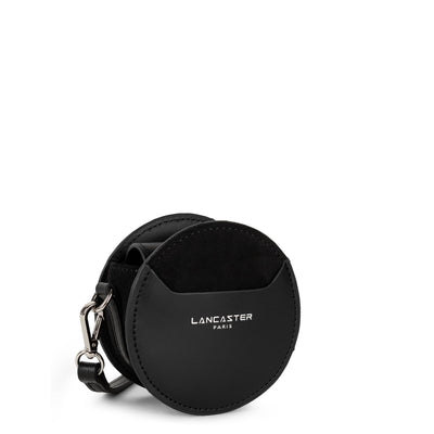 mini porte-monnaie rond - smooth lune #couleur_noir
