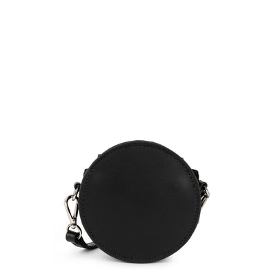 mini porte-monnaie rond - smooth lune #couleur_noir