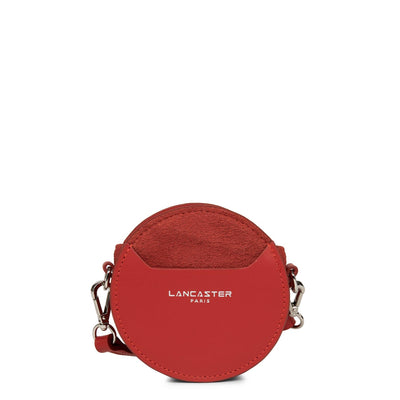mini porte-monnaie rond - smooth lune #couleur_rouge