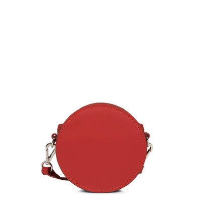 mini porte-monnaie rond - smooth lune #couleur_rouge