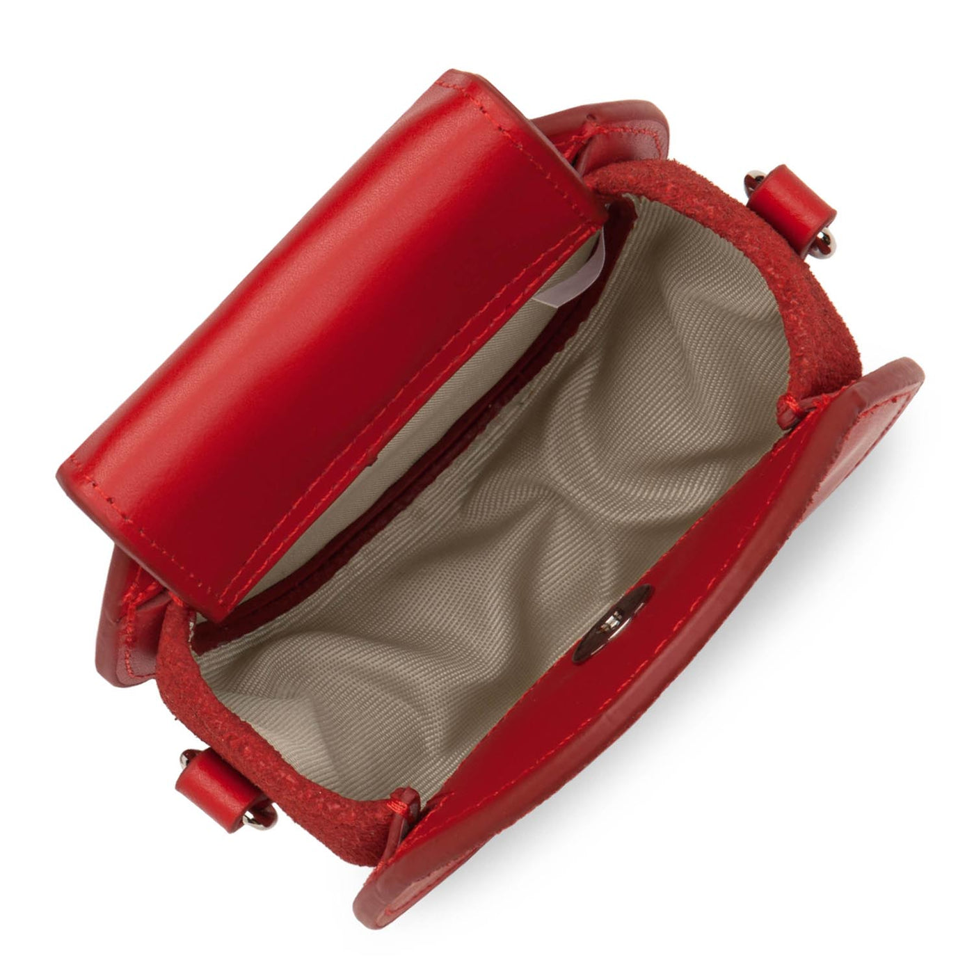 mini porte-monnaie rond - smooth lune #couleur_rouge
