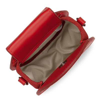 mini porte-monnaie rond - smooth lune #couleur_rouge