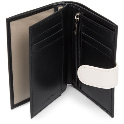 portefeuille - smooth #couleur_noir-ecru-galet-ros