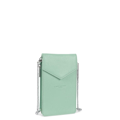 pochette smartphone - foulonné pm #couleur_vert-gris