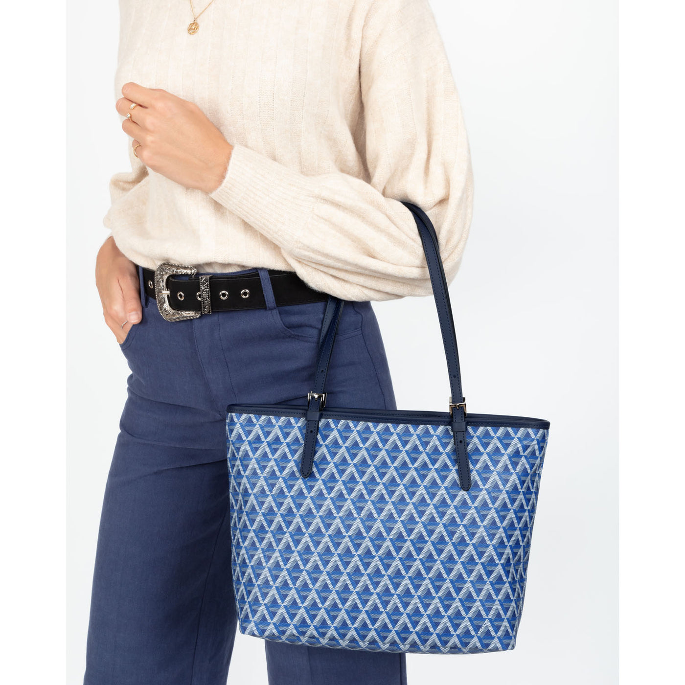 sac cabas épaule - ikon #couleur_bleu-lectrique