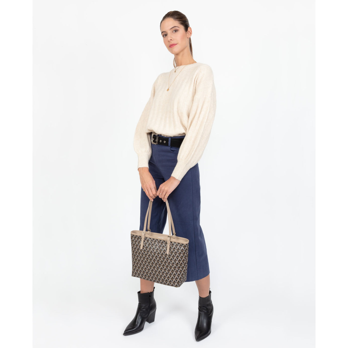 sac cabas épaule - ikon #couleur_marron-nude