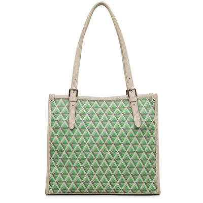 petit sac cabas épaule - ikon #couleur_vert-prairie-beige