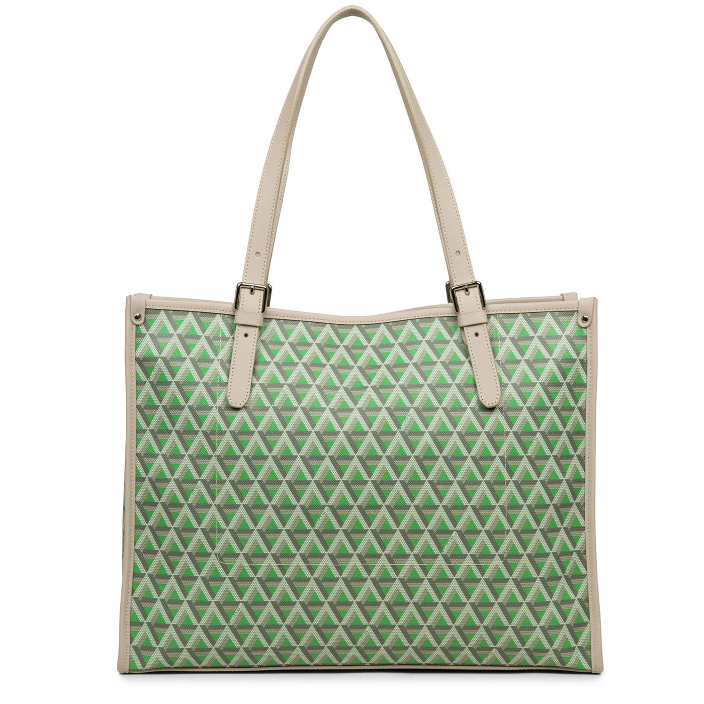 sac cabas épaule - ikon #couleur_vert-prairie-beige