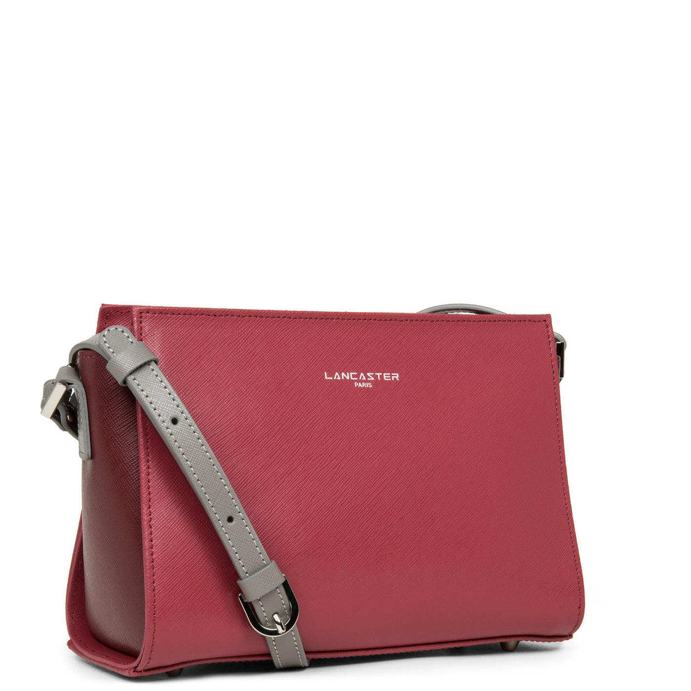 sac trotteur - saffiano intemporel #couleur_framboise-bordeaux-gris-chaud