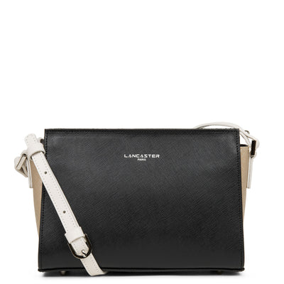sac trotteur - saffiano intemporel #couleur_noir-champagne-ivoire