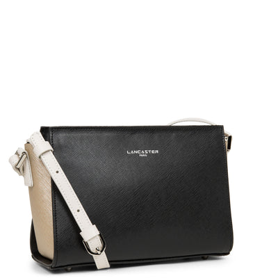 sac trotteur - saffiano intemporel #couleur_noir-champagne-ivoire