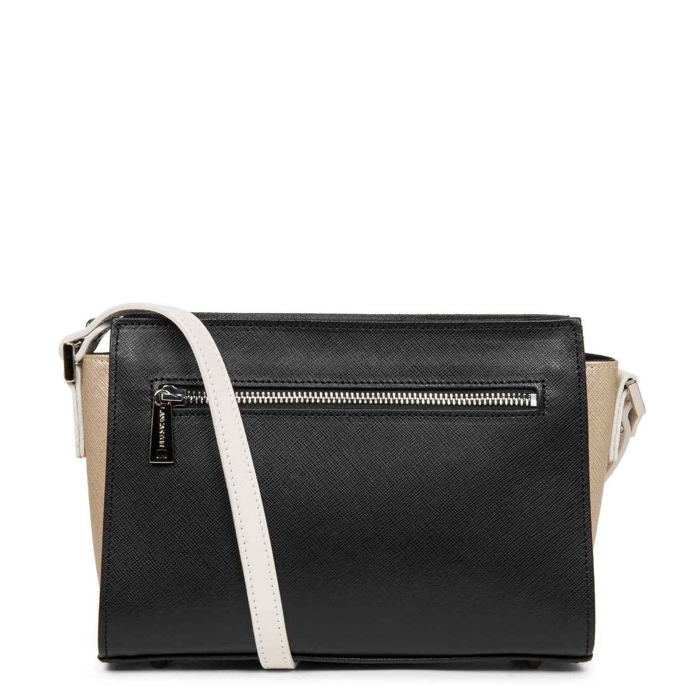 sac trotteur - saffiano intemporel #couleur_noir-champagne-ivoire