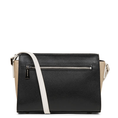 sac trotteur - saffiano intemporel #couleur_noir-champagne-ivoire