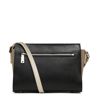 sac trotteur - saffiano intemporel #couleur_noir-vison-champagne