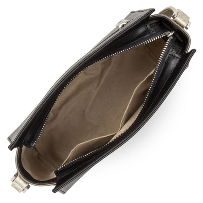 sac trotteur - saffiano intemporel #couleur_noir-vison-champagne