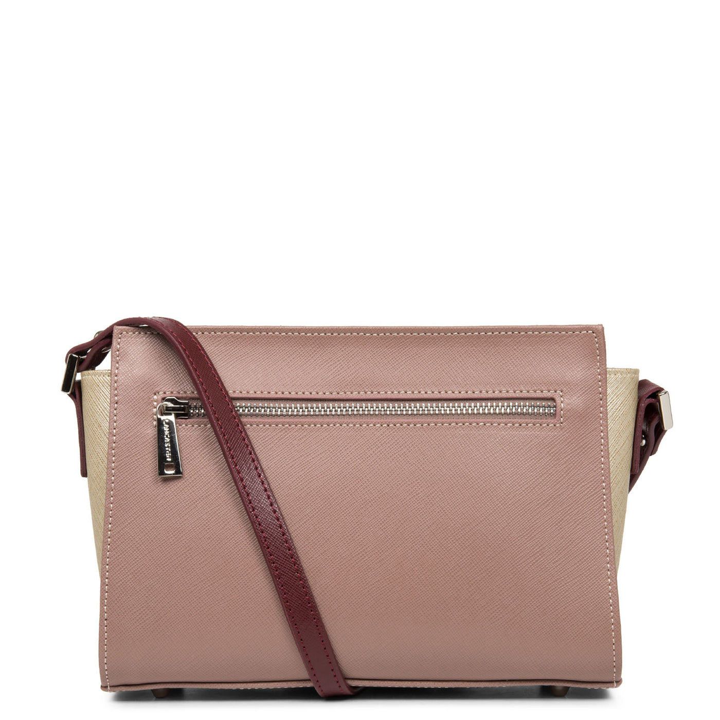 sac trotteur - saffiano intemporel #couleur_rose-antique-champagne-bordeaux