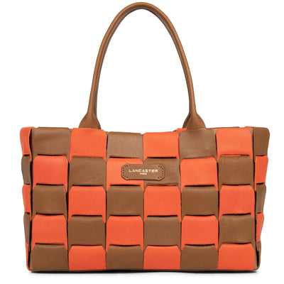 sac cabas main - studio enlacé #couleur_camel-orange