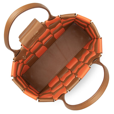 sac cabas main - studio enlacé #couleur_camel-orange