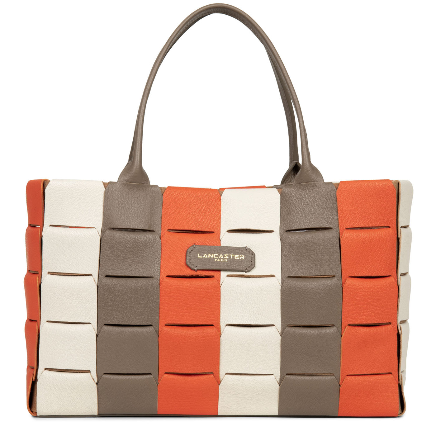 sac cabas main - studio enlacé #couleur_taupe-multi