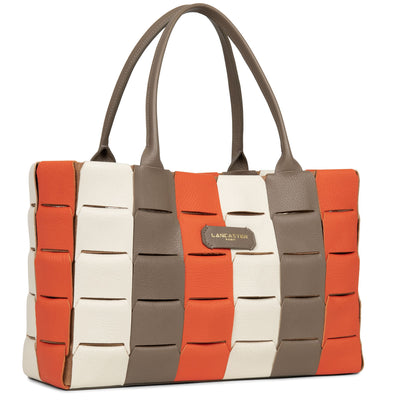 sac cabas main - studio enlacé #couleur_taupe-multi