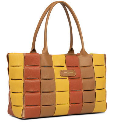 sac cabas main - studio enlacé #couleur_terracotta-multi