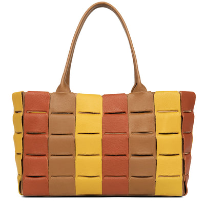 sac cabas main - studio enlacé #couleur_terracotta-multi