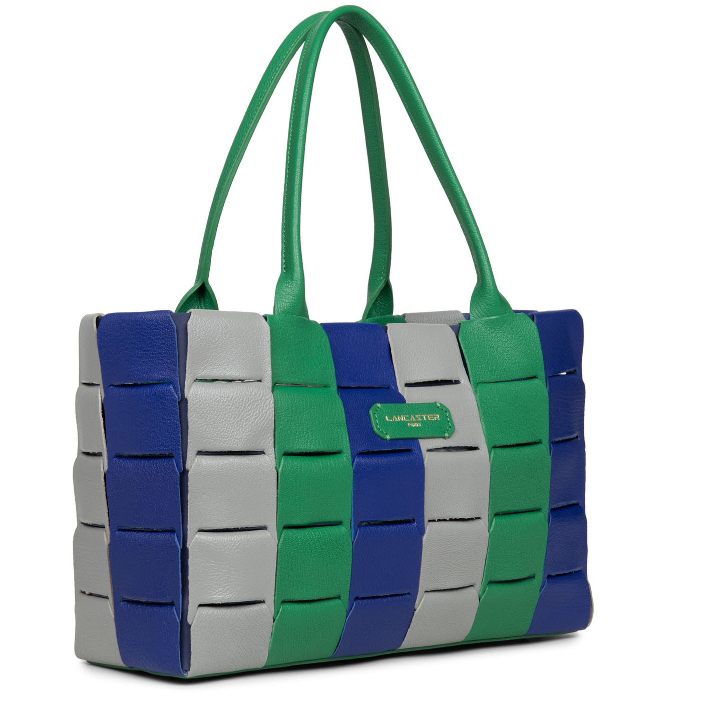 sac cabas main - studio enlacé #couleur_vert-multi