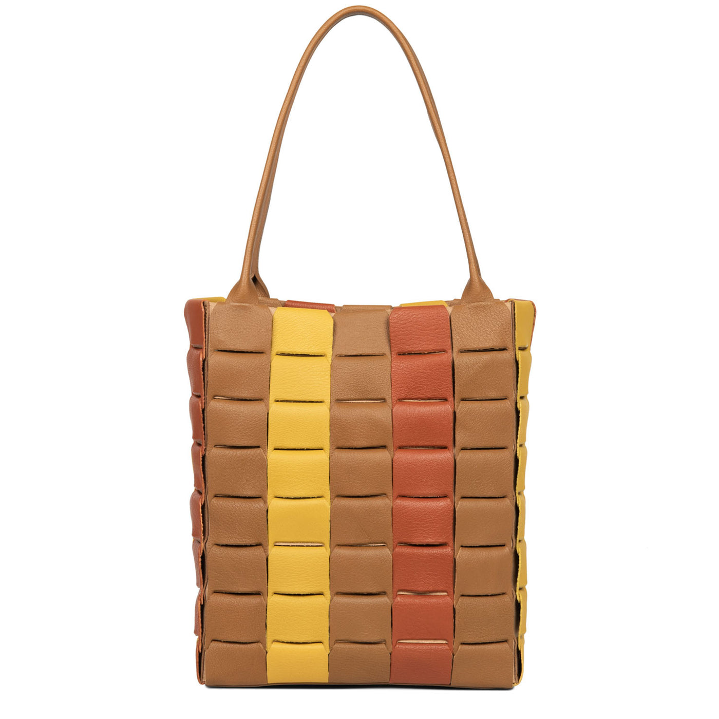 sac cabas épaule - studio enlacé #couleur_terracotta-multi