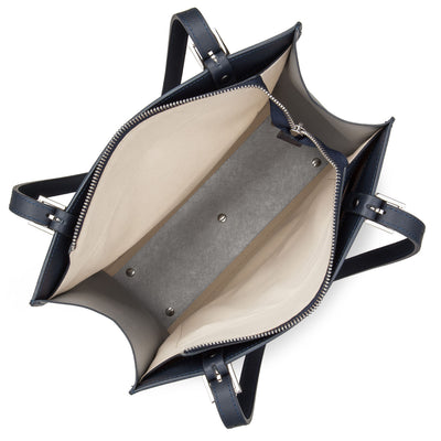 sac cabas épaule - pur & element city #couleur_bleu-fonc-in-argent