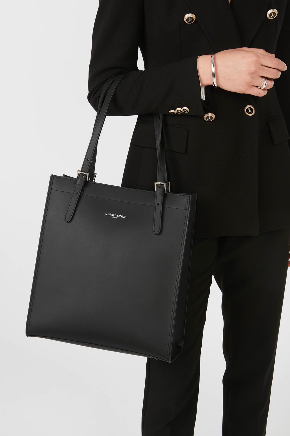 sac cabas épaule - pur & element city #couleur_noir-in-rouge