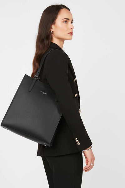 sac cabas épaule - pur & element city #couleur_noir-in-rouge