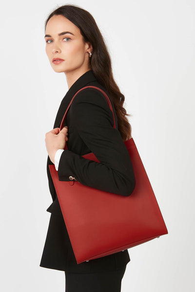 sac cabas épaule - pur & element city #couleur_rouge-in-champagne