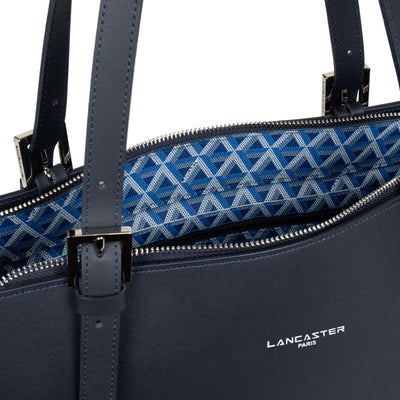 grand sac cabas épaule - pur & element city #couleur_bleu-fonc-in-argent