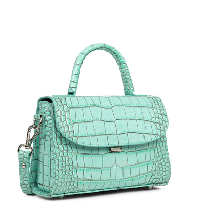 petit sac à main - croco hors série #couleur_turquoise